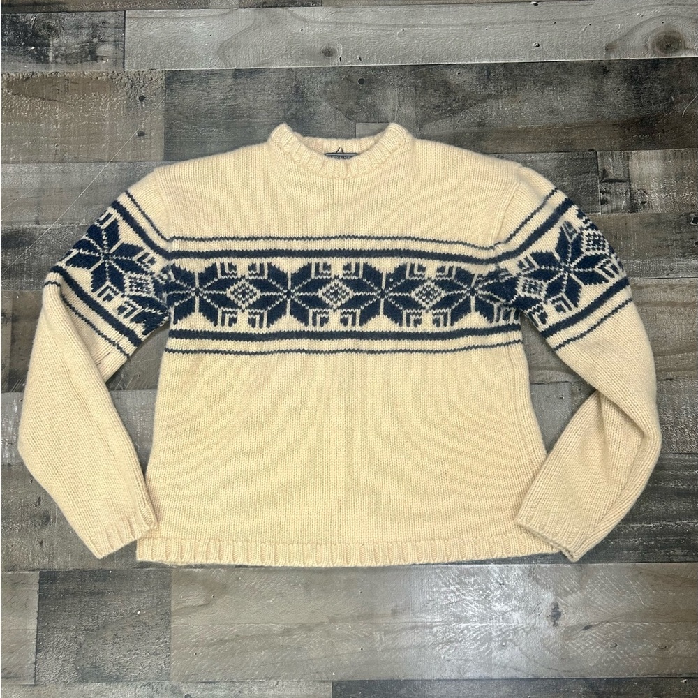 American Eagle Sweater Women’s M 100% Wool Ski Nordic Stripe Snow